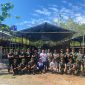 Danyon TP Ksatria Jokotole saat berkunjung ke peternakan ayam petelur milik Haswal Group di Kecamatan Lenteng
