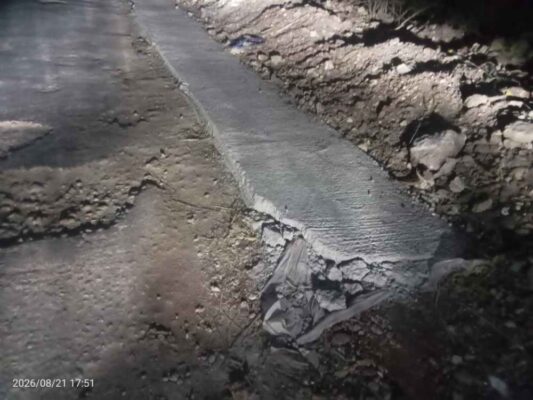 Foto: kondisi proyek tampak pecah 