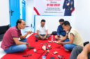 Foto: sejumlah jurnalis dan penasehat AWDI saat membahas kasus 2 kades yang tersandung kasus sabu. 